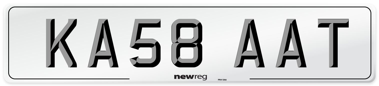 KA58 AAT Number Plate from New Reg